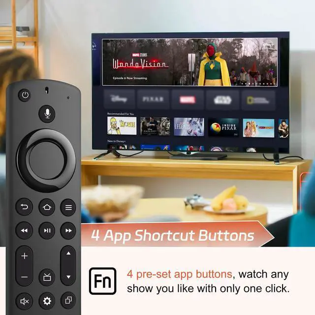 Alt view image 4 of 7 - Voice Remote Control Fit for All Firestick-Smart TV Remote, Fit for TV Cube/Firestick 4K Max/Stick 4K(1st/2nd Gen), Stick (2nd/3rd Gen)/Lite/HD, Omni Series, Toshiba/Pioneer/TCL Smart TVs