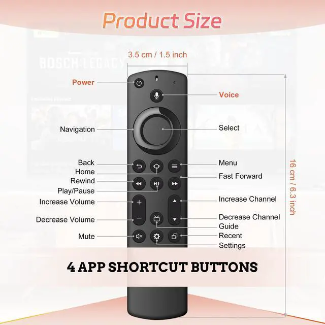 Alt view image 7 of 7 - Voice Remote Control Fit for All Firestick-Smart TV Remote, Fit for TV Cube/Firestick 4K Max/Stick 4K(1st/2nd Gen), Stick (2nd/3rd Gen)/Lite/HD, Omni Series, Toshiba/Pioneer/TCL Smart TVs