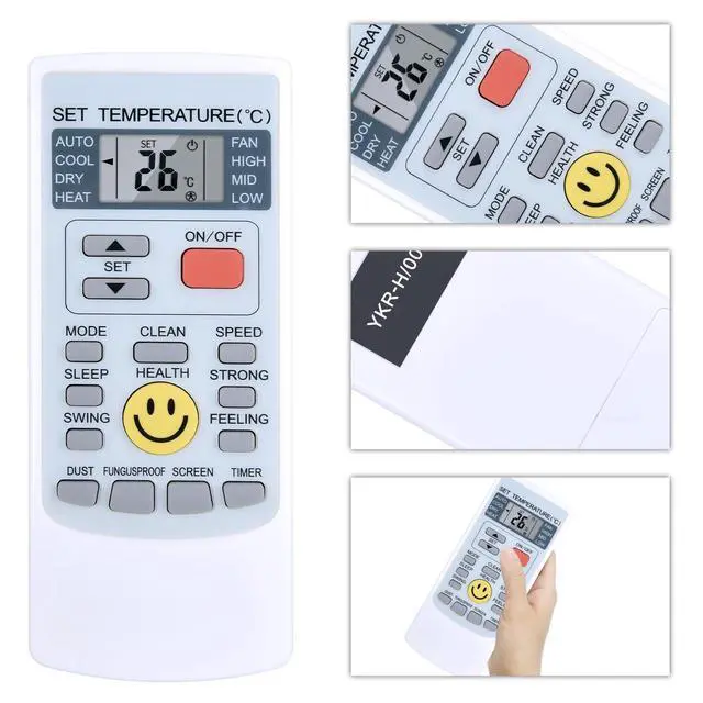 Alt view image 4 of 4 - YKR-H009E Replacement Remote for COSTWAY Mini Split Air Conditioner | Display Only, LED Screen, Stable Signal