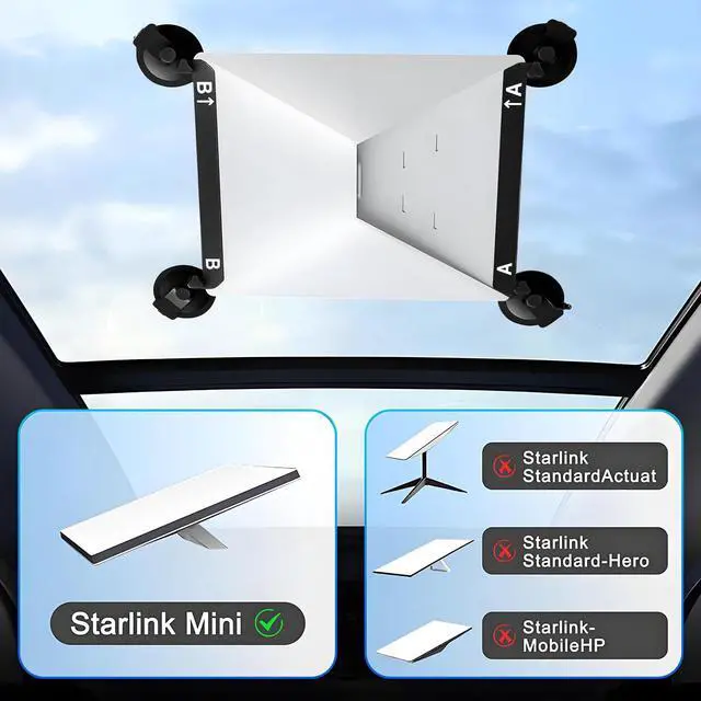 Alt view image 7 of 7 - Starlink Mini Suction Cup Mount, Strong Suction Cup Mount | Mounting on Boats/RVs Sunroof or Windows, Anti-Shake,Receiving Satellite Signal at High Speed Drving