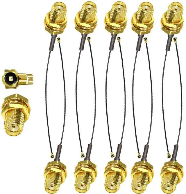 Main image of 10-Pack IPX U.FL to SMA Female WiFi Antenna Cable | 50 ohm impedance, 6 inches (15cm) length, for extending WiFi antennas on routers and IoT boards