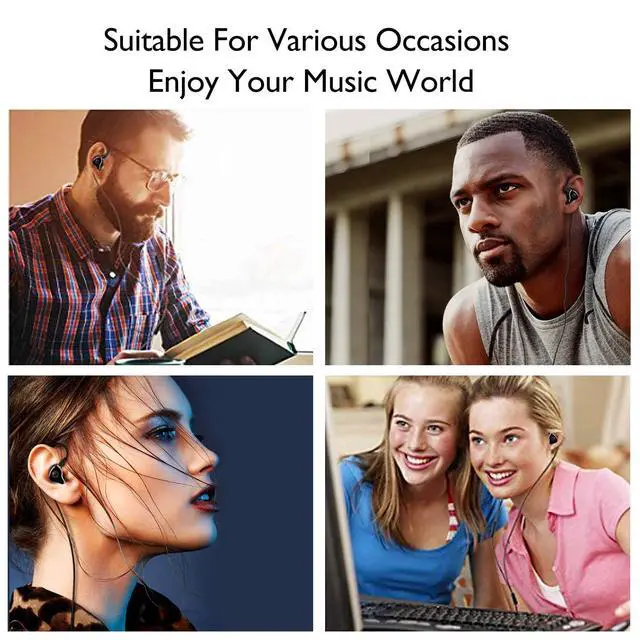 Alt view image 6 of 6 - Dynamic Banlance in-Ear Earphone 2DD HiFi Headset in Ear Monitors Headphones Wired Earbuds IEM Earphones Gaming EarbudsBlack Type-C Without mic