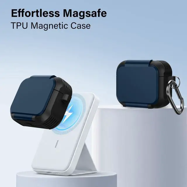 Alt view image 3 of 6 - Protective Case Compatible with AirPods Pro 3 | Built-in Mirror & Phone Stand, MagSafe Ready, Shockproof Earbud Cover Design for AirPods Pro 3rd Generation