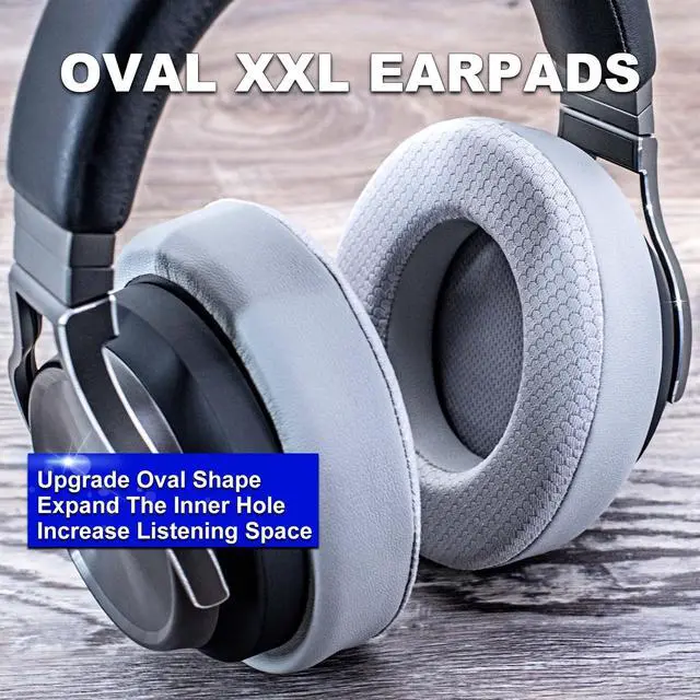 Alt view image 3 of 7 - Oval Shape Cooling Gel Earpads for Virtuoso RGB Wireless, XT, SE | Enlarged Bigger Inner Hole (Cooling Gel Mesh Gray)