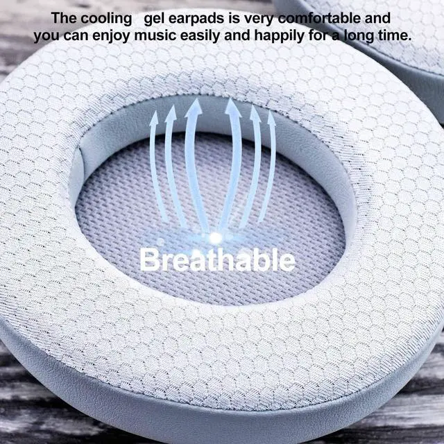 Alt view image 4 of 7 - Oval Shape Cooling Gel Earpads for Virtuoso RGB Wireless, XT, SE | Enlarged Bigger Inner Hole (Cooling Gel Mesh Gray)