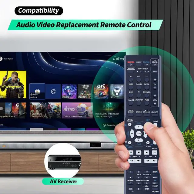 Alt view image 2 of 7 - AXD7660 Remote Control Replaced fit for Pioneer Audio Video AV Receiver VSX-522-K/VSX-522 / VSX522K / VSX522 / 5 Channel A/V Receiver