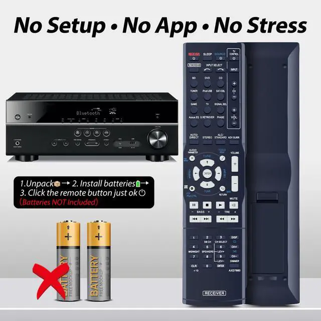 Alt view image 6 of 7 - AXD7660 Remote Control Replaced fit for Pioneer Audio Video AV Receiver VSX-522-K/VSX-522 / VSX522K / VSX522 / 5 Channel A/V Receiver