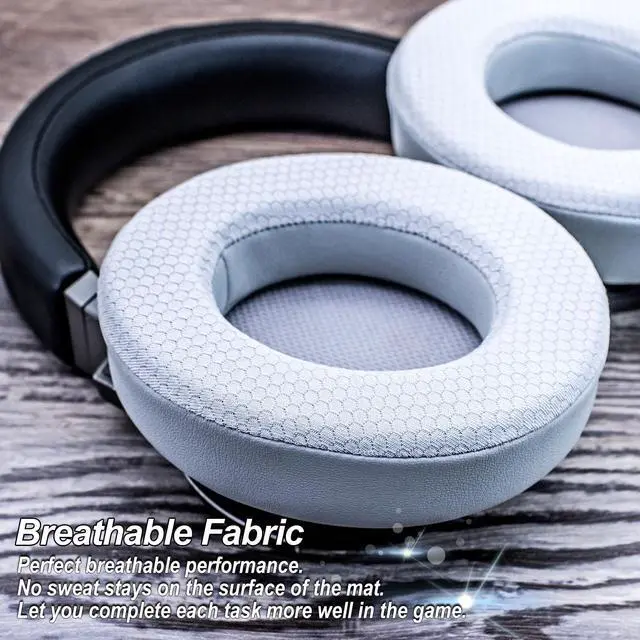 Alt view image 5 of 7 - Oval Shape Cooling Gel Earpads for Virtuoso RGB Wireless, XT, SE | Enlarged Bigger Inner Hole (Cooling Gel Mesh Gray)