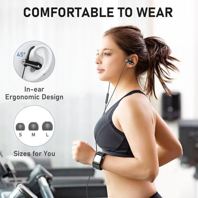Alt view image 4 of 7 - 5.9 ft Long Cord 3.5mm Headphones Sport Wired Earbuds with Mic | Earphone Stereo Over Ear Buds Wired Plug in with Ear Hook for Samsung Galaxy A25 A03s A15 S10 A12 for Switch/Laptop/PC