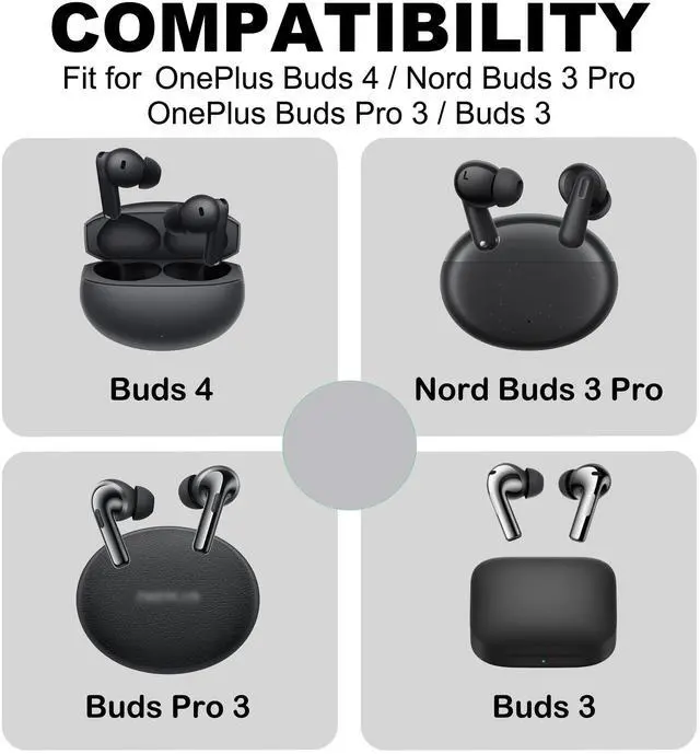 Alt view image 2 of 6 - Memory Foam Ear Tips for OnePlus Buds Earbuds, Secure Fit | Soft Foam Eartips Compatible with OnePlus Buds 4 / Nord Buds 3 Pro / Buds Pro 3 / Buds 3 Earbuds (3 Pairs, Black, S/M/L)