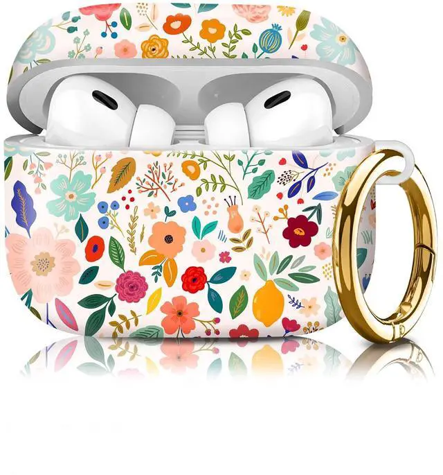 Main image of Compatiable with AirPod Pro 2nd/1st Generation Case,Lightweight & Durable Resistant Hard Case with Keychain,Stylish Design AirPod Case Cover for Women(Beautiful Romantic Flower)