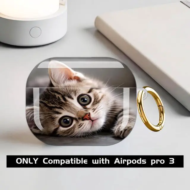Alt view image 3 of 7 - Compatible with AirPod Pro 3 Case,Shockproof Protective Cover with Keychain, Wireless Charging Case Perfect for Women, Trendy Design for AirPod Pro 3rd Generation(Cute Cats)