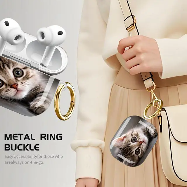 Alt view image 2 of 7 - Compatible with AirPod Pro 3 Case,Shockproof Protective Cover with Keychain, Wireless Charging Case Perfect for Women, Trendy Design for AirPod Pro 3rd Generation(Cute Cats)