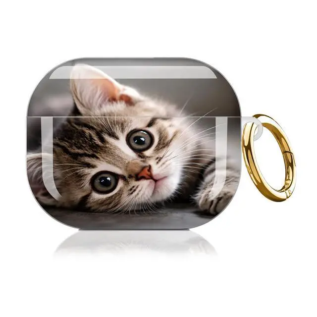 Alt view image 7 of 7 - Compatible with AirPod Pro 3 Case,Shockproof Protective Cover with Keychain, Wireless Charging Case Perfect for Women, Trendy Design for AirPod Pro 3rd Generation(Cute Cats)