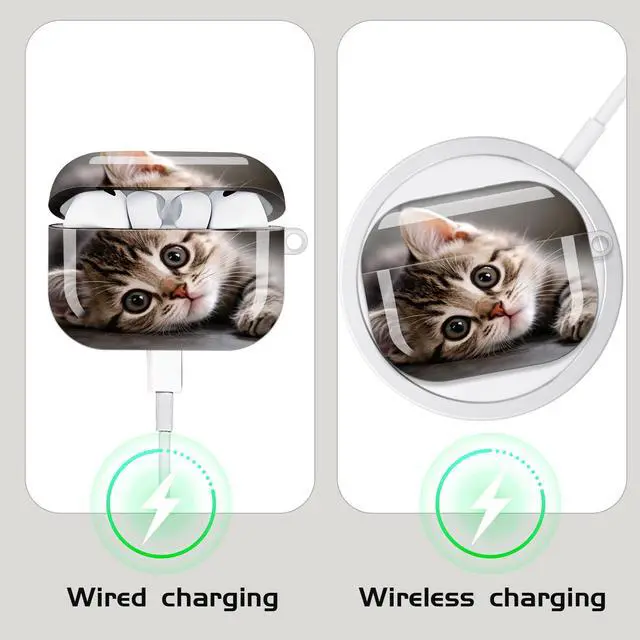 Alt view image 4 of 7 - Compatible with AirPod Pro 3 Case,Shockproof Protective Cover with Keychain, Wireless Charging Case Perfect for Women, Trendy Design for AirPod Pro 3rd Generation(Cute Cats)