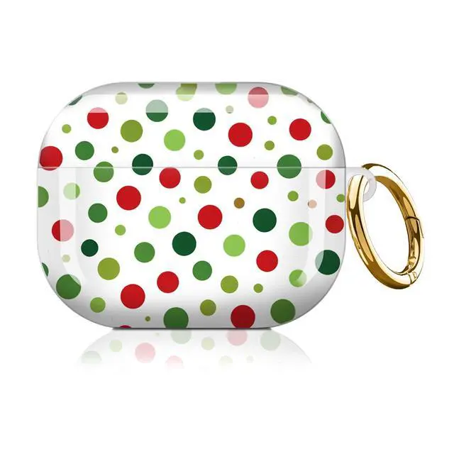 Alt view image 7 of 7 - Compatible with AirPod Pro 3 Case,Shockproof Protective Cover with Keychain, Wireless Charging Case Perfect for Women, Trendy Design for AirPod Pro 3rd Generation(Red Green Polka Dot)