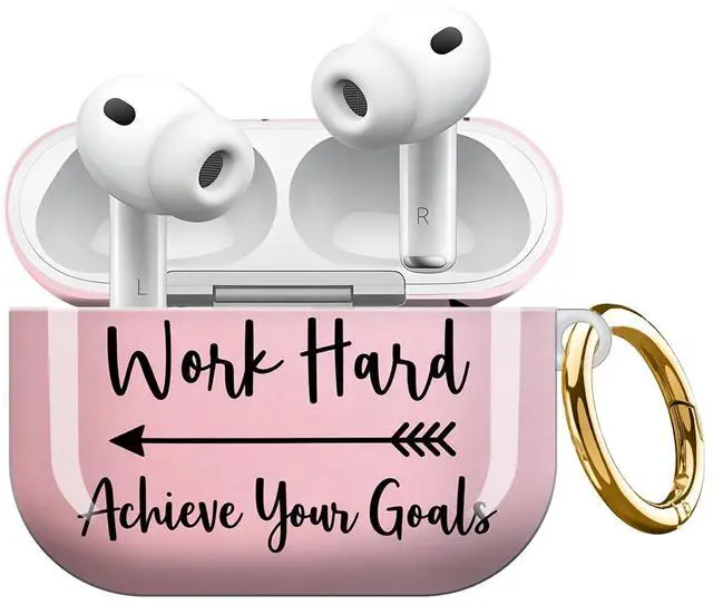 Main image of Compatible with AirPod Pro 3 Case,Shockproof Protective Cover with Keychain, Wireless Charging Case Perfect for Women, Trendy Design for AirPod Pro 3rd Generation(Stay Positive Work Hard)
