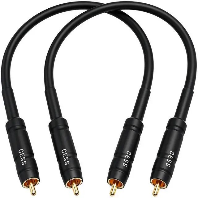 Alt view image 2 of 6 - RCA Preamp Jumper Cable, Male to Male, 12AWG Soft Link, 1 ft, 2-Pack