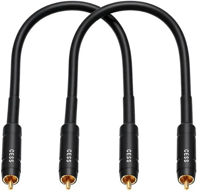 Alt view image 4 of 6 - RCA Preamp Jumper Cable, Male to Male, 12AWG Soft Link, 1 ft, 2-Pack