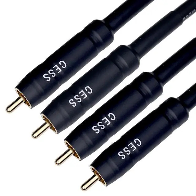 Alt view image 2 of 7 - RCA Male to RCA Male Short Adapter Cable, Gold Plated Metal Shell, 6 Inch, 2 Pack