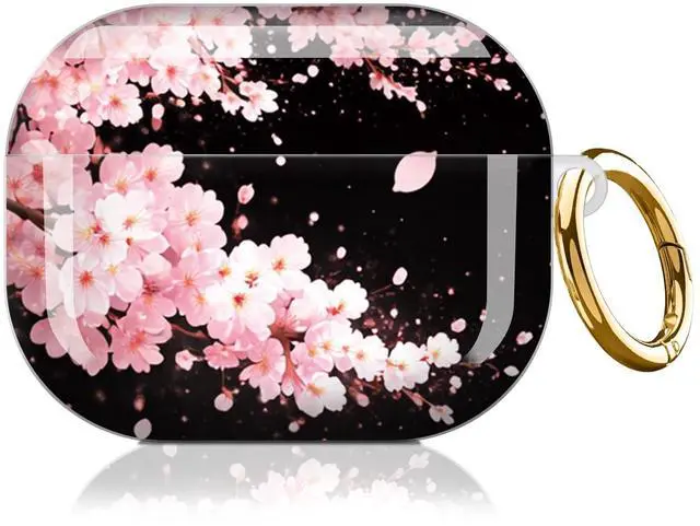 Alt view image 7 of 7 - Compatible with AirPod Pro 3 Case,Shockproof Protective Cover with Keychain, Wireless Charging Case Perfect for Women, Trendy Design for AirPod Pro 3rd Generation(Cherry Blossom Petals Falling)