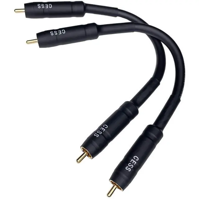 Alt view image 4 of 7 - RCA Male to RCA Male Short Adapter Cable, Gold Plated Metal Shell, 6 Inch, 2 Pack
