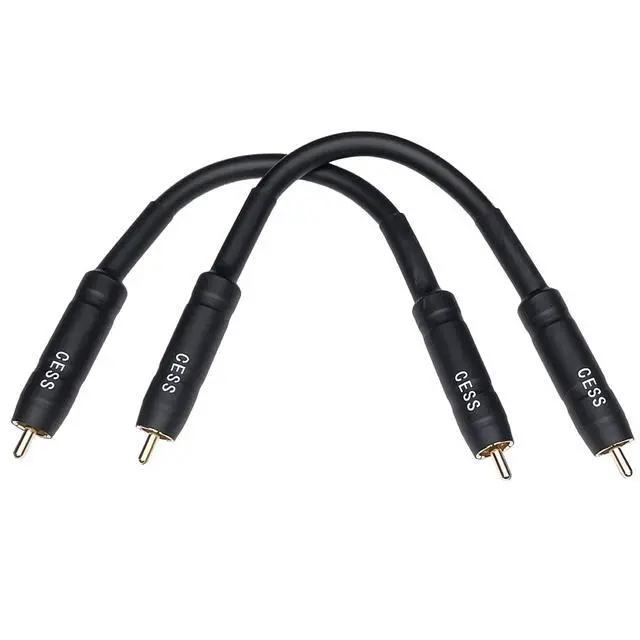 Alt view image 3 of 7 - RCA Male to RCA Male Short Adapter Cable, Gold Plated Metal Shell, 6 Inch, 2 Pack
