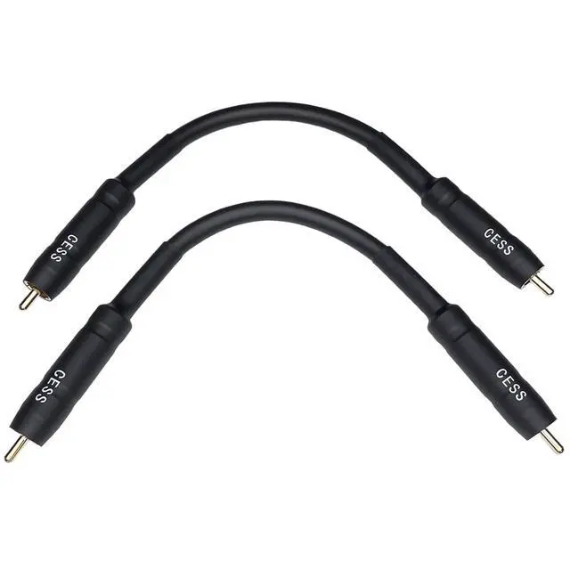 Alt view image 5 of 7 - RCA Male to RCA Male Short Adapter Cable, Gold Plated Metal Shell, 6 Inch, 2 Pack