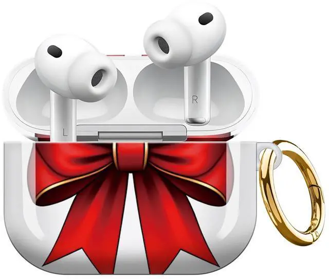 Main image of Compatible with AirPod Pro 3 Case,Shockproof Protective Cover with Keychain, Wireless Charging Case Perfect for Women, Trendy Design for AirPod Pro 3rd Generation(Red Bow)
