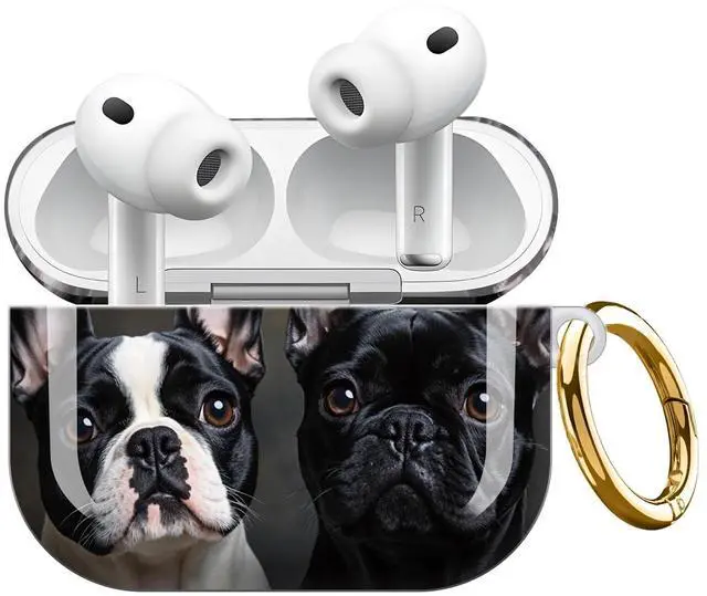 Main image of Compatible with AirPod Pro 3 Case,Shockproof Protective Cover with Keychain, Wireless Charging Case Perfect for Women, Trendy Design for AirPod Pro 3rd Generation(French Bulldog Duo)