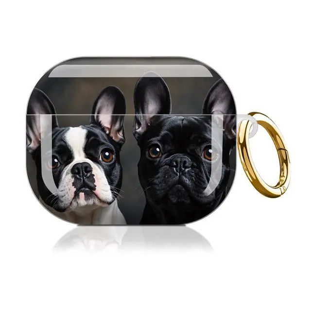 Alt view image 7 of 7 - Compatible with AirPod Pro 3 Case,Shockproof Protective Cover with Keychain, Wireless Charging Case Perfect for Women, Trendy Design for AirPod Pro 3rd Generation(French Bulldog Duo)