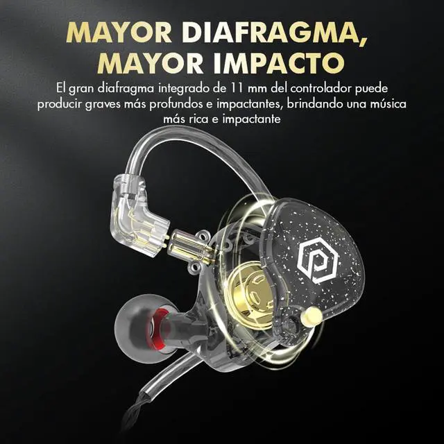 Alt view image 3 of 7 - Bass X8 Pro in Ear Monitors Headphones Gaming Earbuds Headphones Stereo with Microphone (Black)