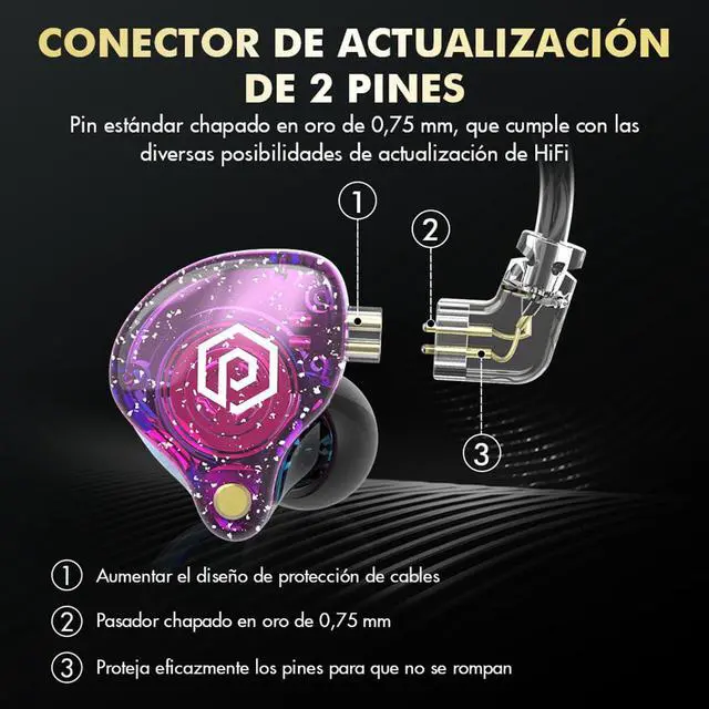 Alt view image 6 of 7 - Bass X8 Pro in Ear Monitors Headphones Gaming Earbuds Headphones Stereo with Microphone (Black)