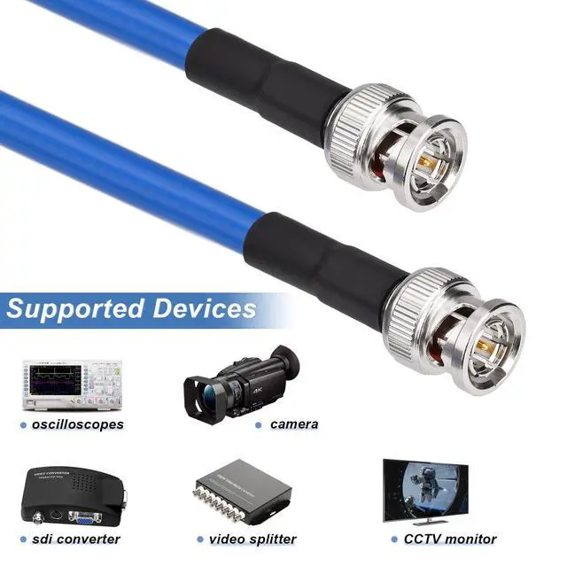 Alt view image 4 of 5 - 12G SDI Cable 2FT BNC Male to Male Video Coaxial Cable RG6 Coaxial Cable 75 Ohm Ultra Low Loss for 8K 4K 6G-SDI 3G Video Security Camera SDI Converter(Straight,1 Pcs)