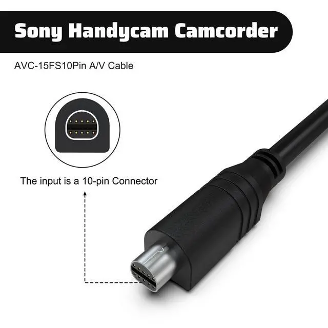 Alt view image 2 of 6 - VMC-30FS VMC 15FS A/V RCA to S-Video Cable Compatible with Sony Handycam DCR-SR40 DCR-SR42 DCR-SR47 DCR-SR68 DCR-SR80, DCR-SR82 DCR-SR85 DCR-SR88, DCR-SR200 DCR-SR300 Camcorders -4.9ft