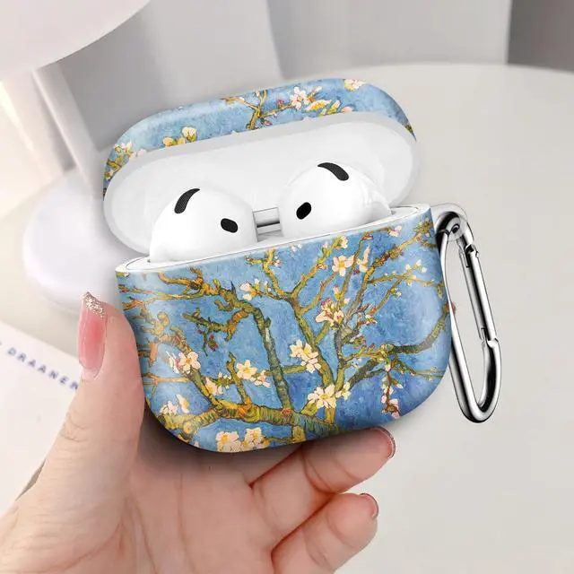 Alt view image 5 of 6 - Compatible with AirPod 4th Generation 2024 Case, Shockproof Anti-Drop Protective Cover, Cute Case for Women Men with Keychain(Vintage Blossoming Tree)