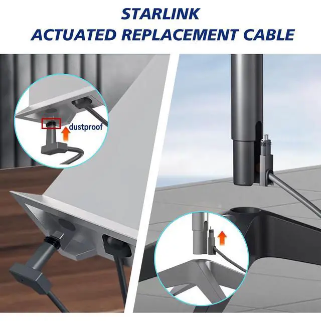 Alt view image 6 of 7 - Starlink Cable 6.56Ft for Starlink Actuated Gen 2 Starlink Replacement Cable 1200Mbps Starlink Rectangular Satellite V2 Waterproof