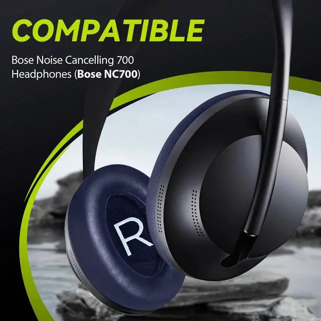 Alt view image 2 of 6 - Replacement Ear Pads for Bose NC700 / 700 Noise Cancelling Headphones, Protein Leather Earpad Covers/Cushion Kit with Plush Memory Foam, Enhanced Comfort, Extra Durability (Midnight Blue)