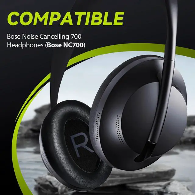 Alt view image 2 of 6 - Replacement Ear Pads for Bose NC700 / 700 Noise Cancelling Headphones, Protein Leather Earpad Covers/Cushion Kit with Plush Memory Foam, Enhanced Comfort, Extra Durability (Black)