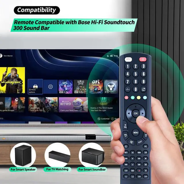 Alt view image 2 of 7 - New Sound bar Remote Control Replacement Compatible for Bose Hi-Fi Soundtouch 300 Sound Bar Remote Controller