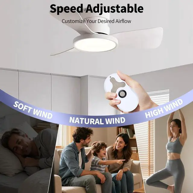 Alt view image 3 of 7 - Replacement for Hunter Ceiling Fan Remote Control 99122/99123, 3 Speed, Light Dimmer with Wall Mount, 434MHz, Easy to Set - Receiver Included