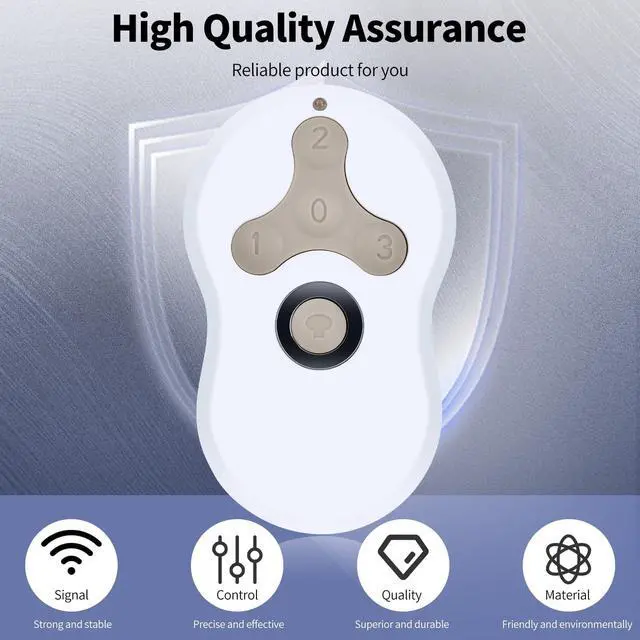 Alt view image 6 of 7 - Replacement for Hunter Ceiling Fan Remote Control 99122/99123, 3 Speed, Light Dimmer with Wall Mount, 434MHz, Easy to Set - Receiver Included