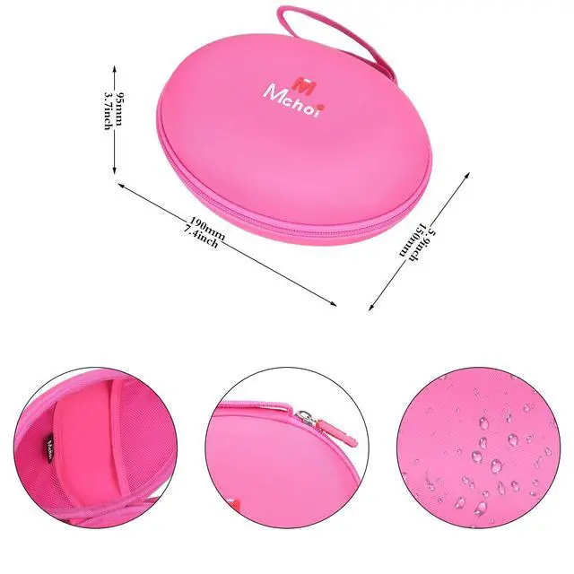 Alt view image 7 of 7 - Headphone Case Fits for Beats Studio Pro/Solo 4 / Solo 3 / Studio 3 / for TOZO HA1/ for TOZO HT2 On-Ear Bluetooth Headphones, Case Only (Rose Red)