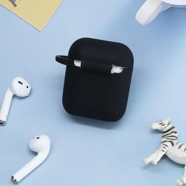 Alt view image 6 of 6 - for Airpods Case for Men Boys,Sport Cool Black Cover for Apple Airpod 1 & 2 with Keychain (Soccer)