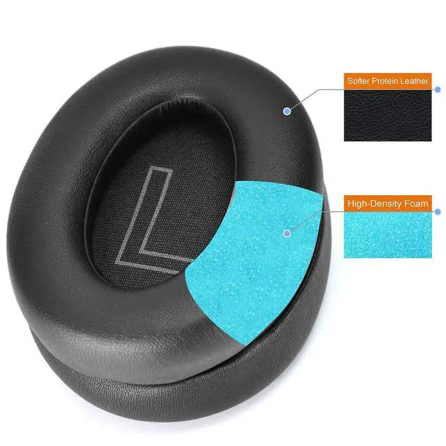 Alt view image 3 of 7 - Earpads for Anker Soundcore Life Q30 / Q35 BT Headphones-Black | Soft Protein Leather and High-Density Memory Foam,Replacement Ear Cushion for Life Q30 / Q35