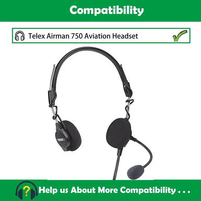 Alt view image 2 of 6 - Premium Replacement Earpads Cushions Compatible with Telex Airman 750 Aviation Headset Ear Pads with Softer Protein Leather and Memory Foam