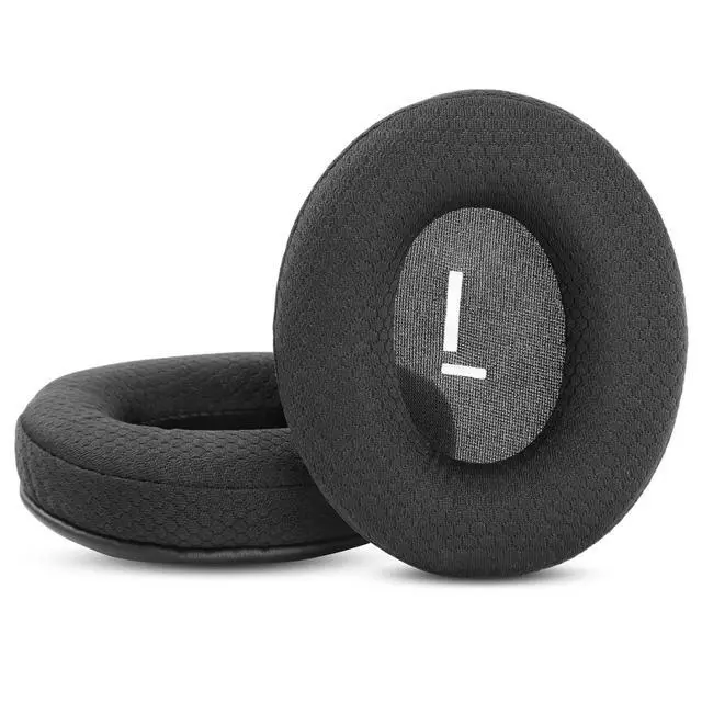 Alt view image 6 of 7 - H19 IPO Ear Pads Replacement for Mpow H19 IPO Bluetooth 5.0 Headphones | Ear Cushions High-Density Noise Cancelling Fabric Earpads - Black