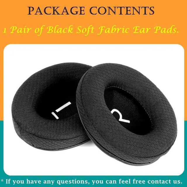 Alt view image 7 of 7 - H19 IPO Ear Pads Replacement for Mpow H19 IPO Bluetooth 5.0 Headphones | Ear Cushions High-Density Noise Cancelling Fabric Earpads - Black