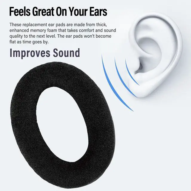 Alt view image 2 of 7 - HD598 Ear Pads Cushions Replacement Compatible with Sennheiser HD598SE, HD598CS, HD595, HD599, HD599 SE,HD515,HD558,HD555,PC360 Headphones Ear Cushions Ear Muffs Memory Foam Earpads