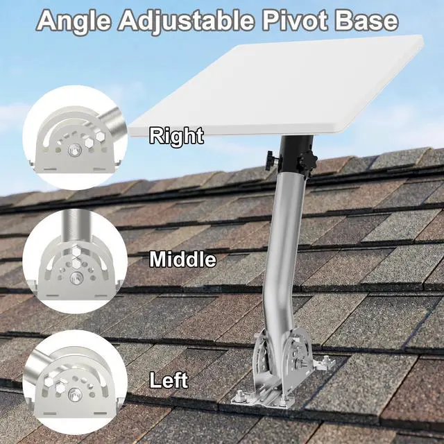 Alt view image 3 of 6 - Starlink Mini Wall Mount, 12" J-Pole Mounting Bracket Kit for Starlink, with Tilt Angle Adjustable Pipe Adapter for Better Signals, Compatible with Starlink Mini Dish